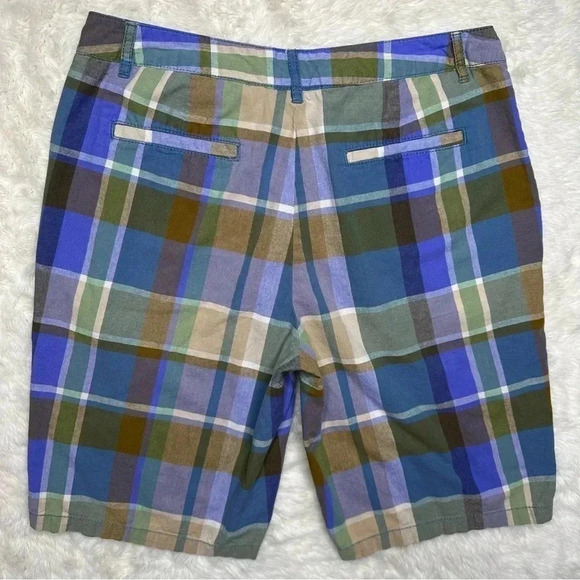 Merona Shorts Blue & Green Plaid Chino Size 6 - Picture 10 of 16